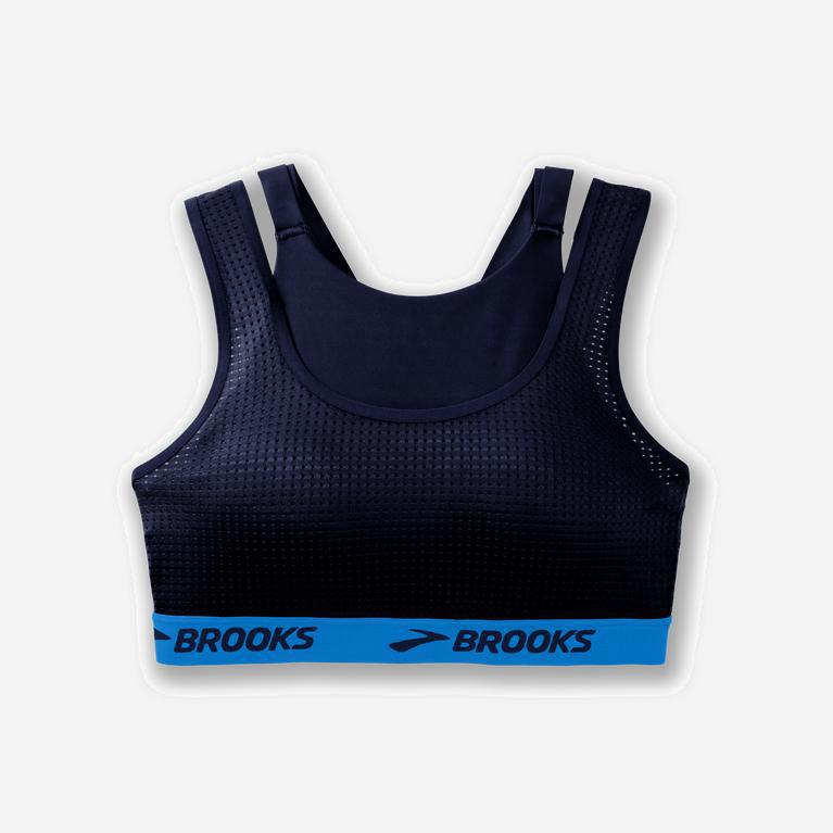 Brooks Drive Mesh Sutiã Esportivo Mulher Azul Marinho/Azuis (76483VLXT)